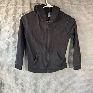 Cat and Jack Full Zip Jacket Hooded Boys Small 6/7 Black Cotton Blend